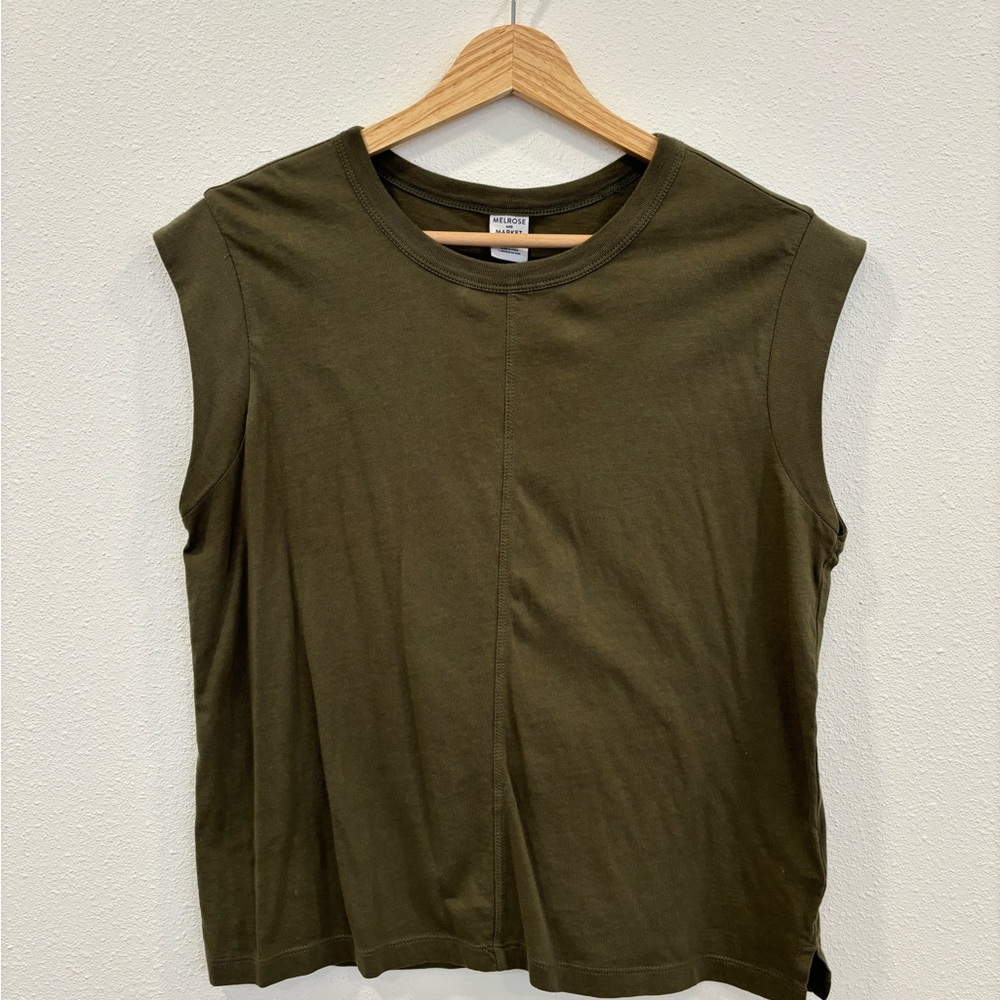 Melrose and Market Dark Green Muscle Tee